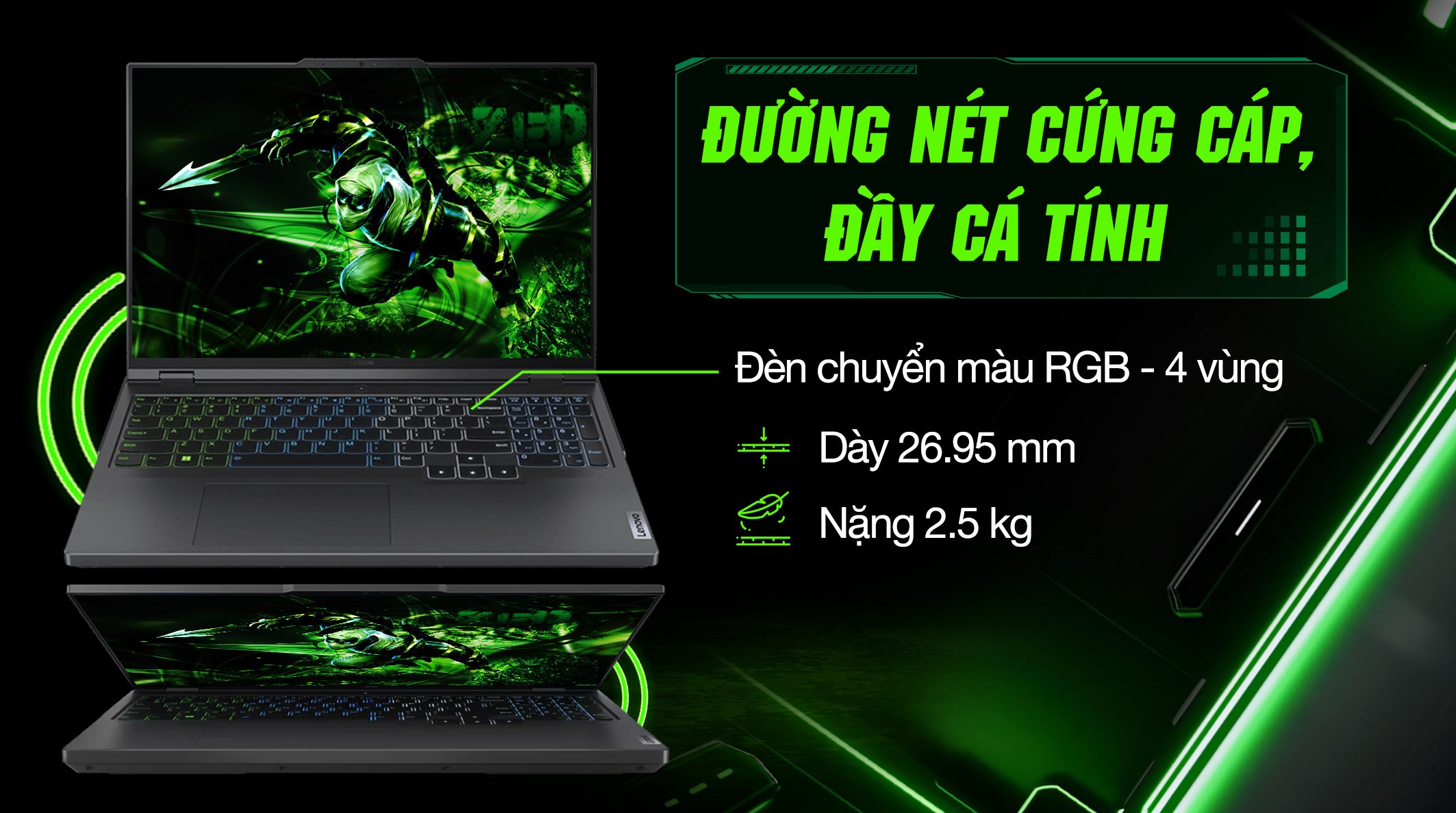 Laptop Lenovo Gaming Legion Pro 5 16IRX9 - 83DF0046VN (i9 14900HX, 32GB, 1TB, RTX 4070 8GB, WQXGA 240Hz, Win11)