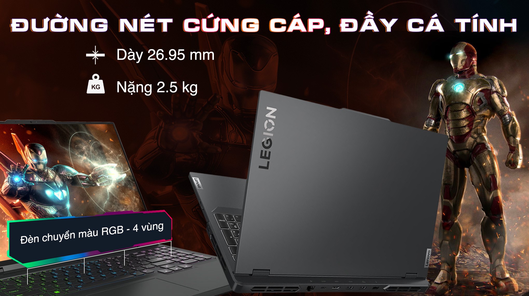 Laptop Lenovo Gaming Legion Pro 5 16IRX9 - 83DF0047VN (i9 14900HX, 32GB, 1TB, RTX 4060 8GB, WQXGA 240Hz, Win11)