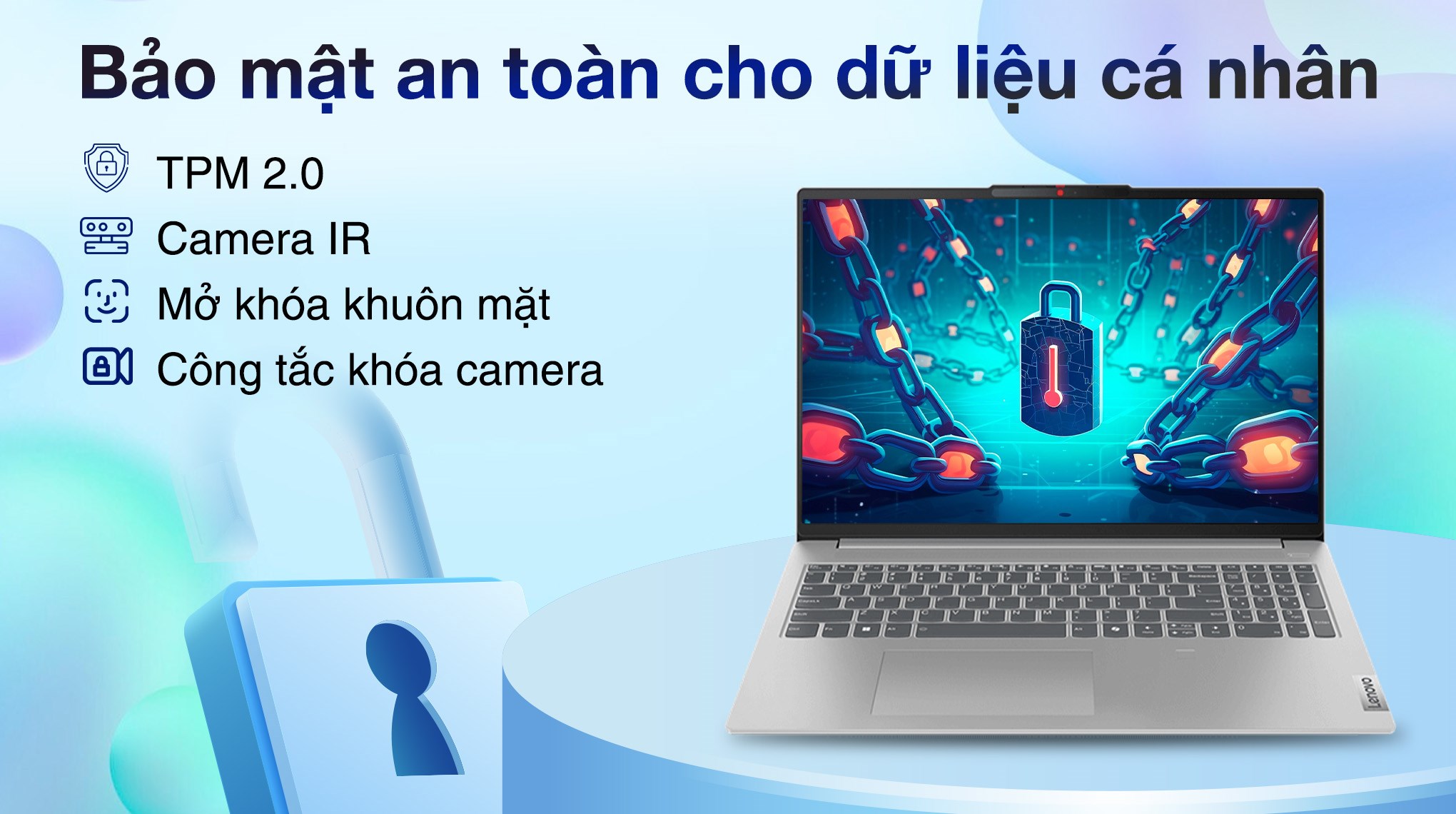 Laptop Lenovo Ideapad Slim 5 16IMH9 Ultra 5 125H sở hữu nhiều tính năng bảo mật nâng cao
