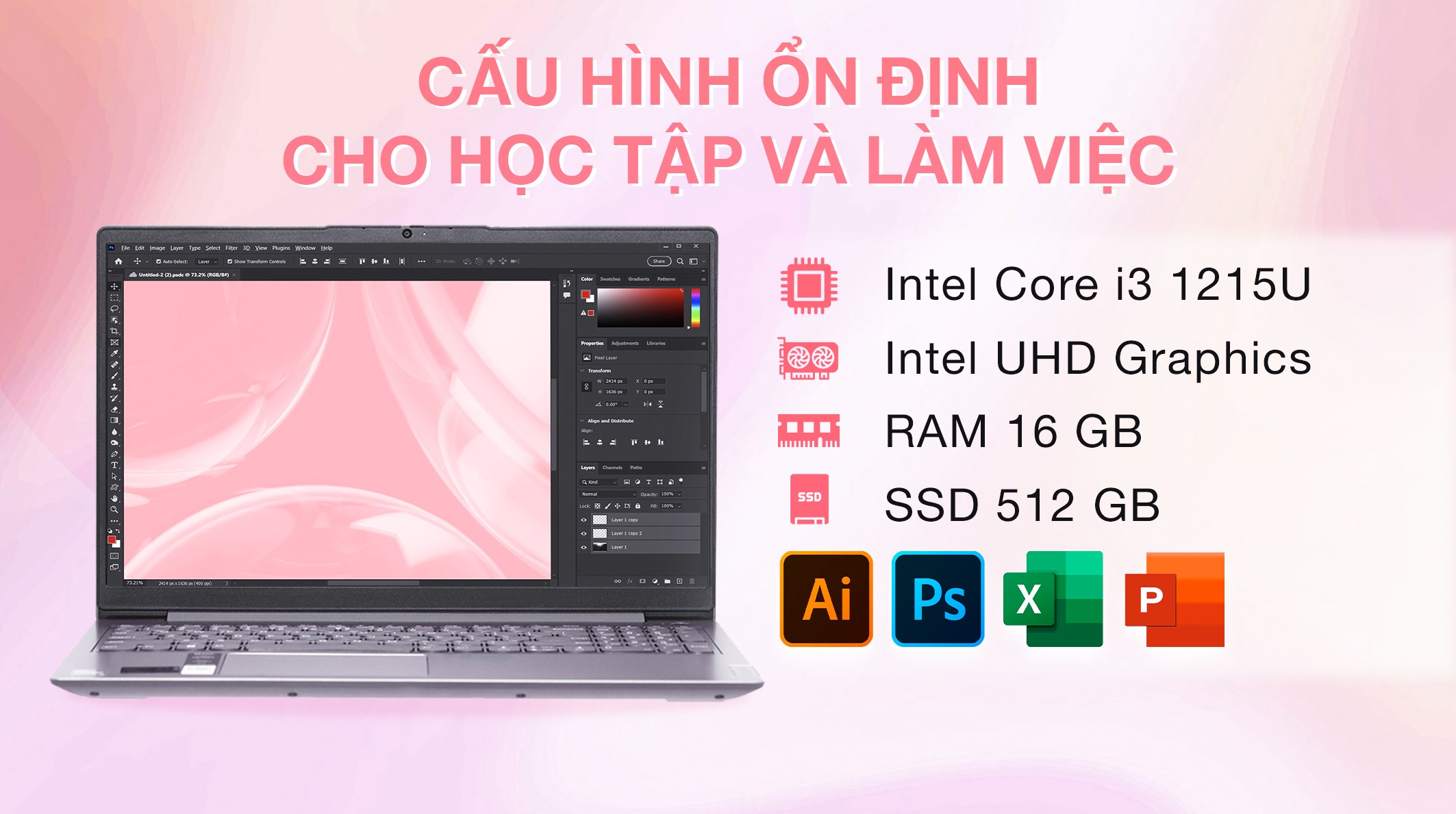 Laptop Lenovo Ideapad 3 15IAU7 i3 1215U/16GB/512GB/Win11 (82RK015AVN)