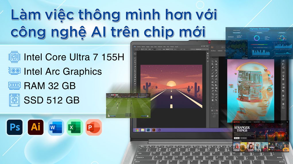 Laptop Lenovo Ideapad Slim 5 14IMH9 - 83DA001YVN (Ultra 7 155H, 32GB, 512GB, WUXGA OLED, Win11)