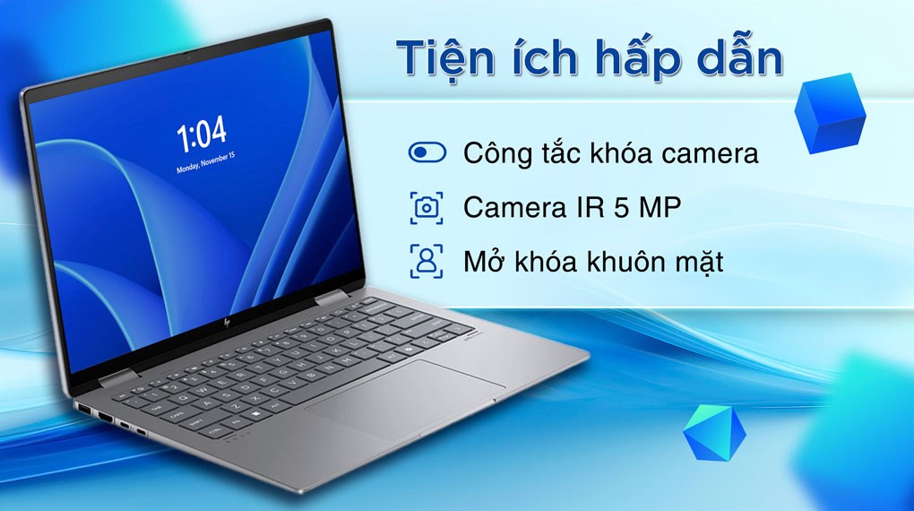 Laptop HP Envy x360 14 fc0094TU - A19C4PA (Ultra 5 125U, 16GB, 512GB, 2.8K OLED, Cảm ứng, Win11)