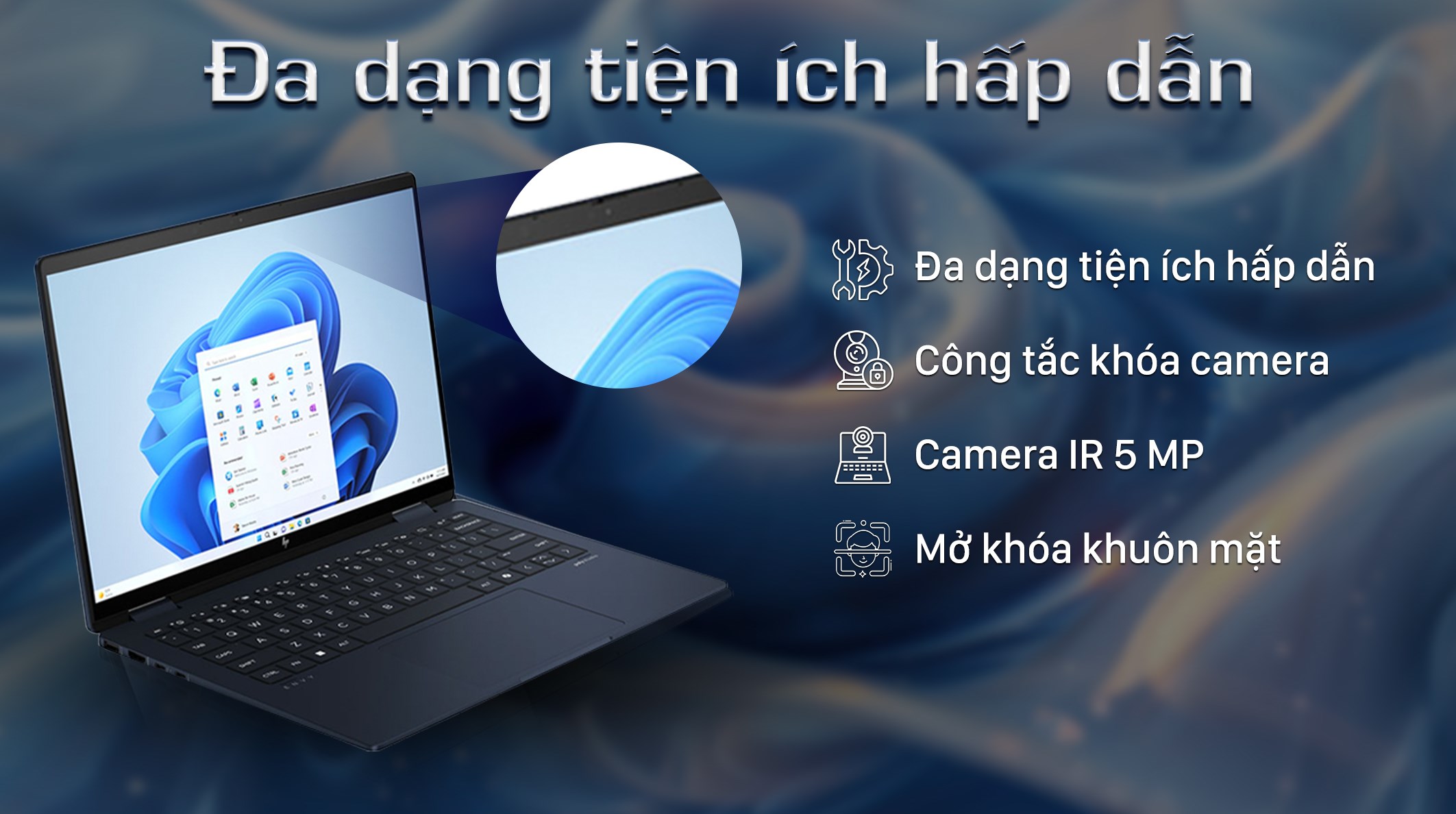 Laptop HP Envy X360 14 fc0085TU Ultra 7 155U/32GB/512GB/Win11 (A19BVPA)