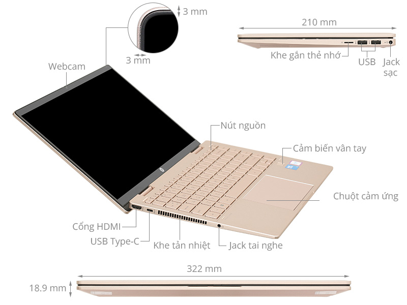 HP Pavilion X360 14 ek2024TU - 9Z2V6PA (Core 5 120U, 16GB, 512GB, Full HD, Cảm ứng, Win11)