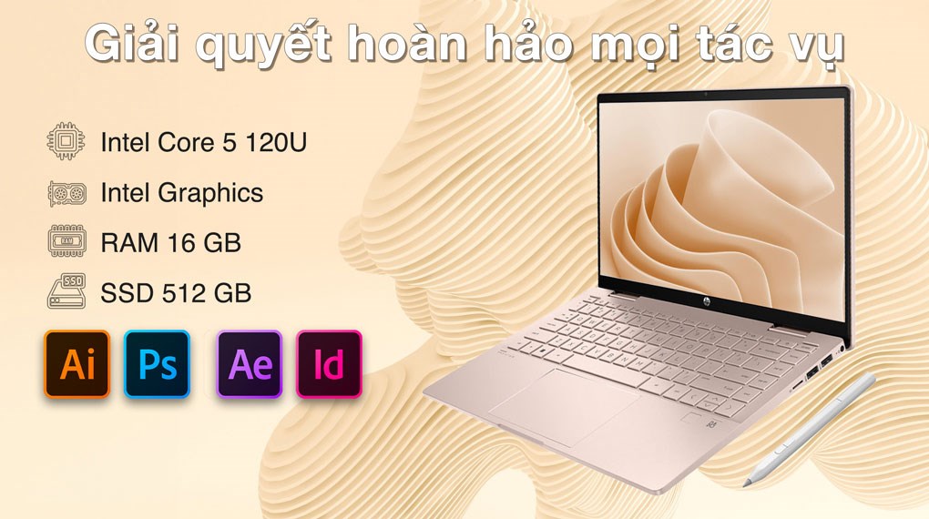 Laptop HP Pavilion X360 14 ek2024TU - 9Z2V6PA (Core 5 120U, 16GB, 512GB, Full HD, Cảm ứng, Win11)