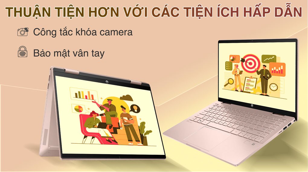 Laptop HP Pavilion X360 14 ek2027TU - 9Z2V9PA (Core 7 150U, 16GB, 512GB, Full HD, Cảm ứng, Win11)