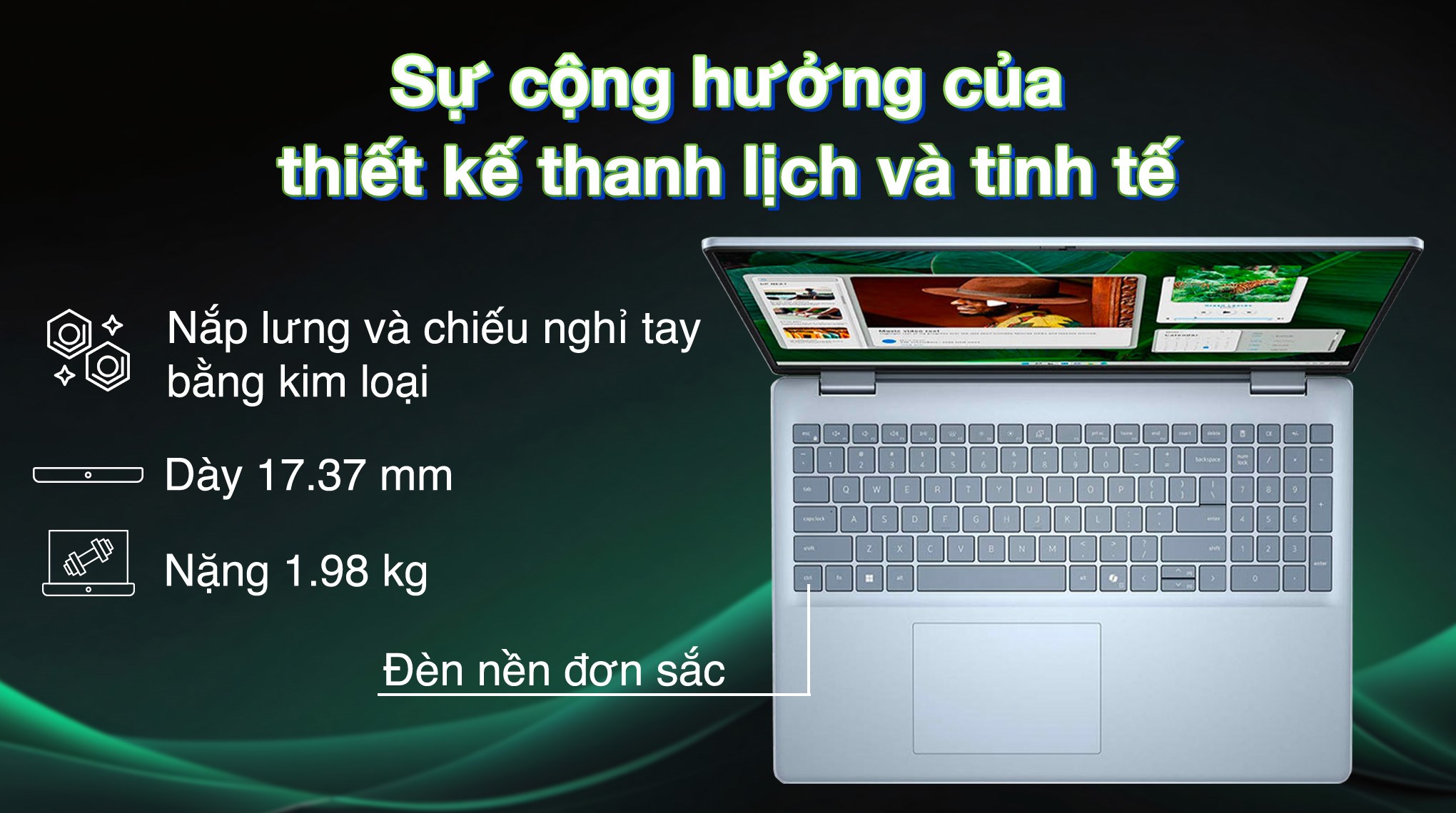 Laptop Dell Inspiron 16 5640 - N5640-C7U161W11IBU (Core 7 150U, 16GB, 1TB, Full HD+, OfficeHS, Win11)