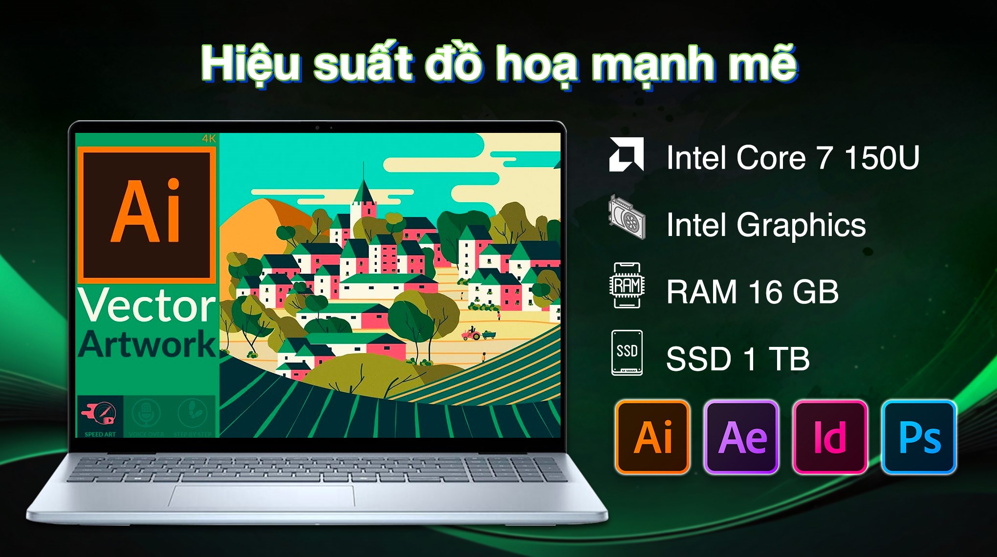 Laptop Dell Inspiron 16 5640 - N5640-C7U161W11IBU (Core 7 150U, 16GB, 1TB, Full HD+, OfficeHS, Win11)