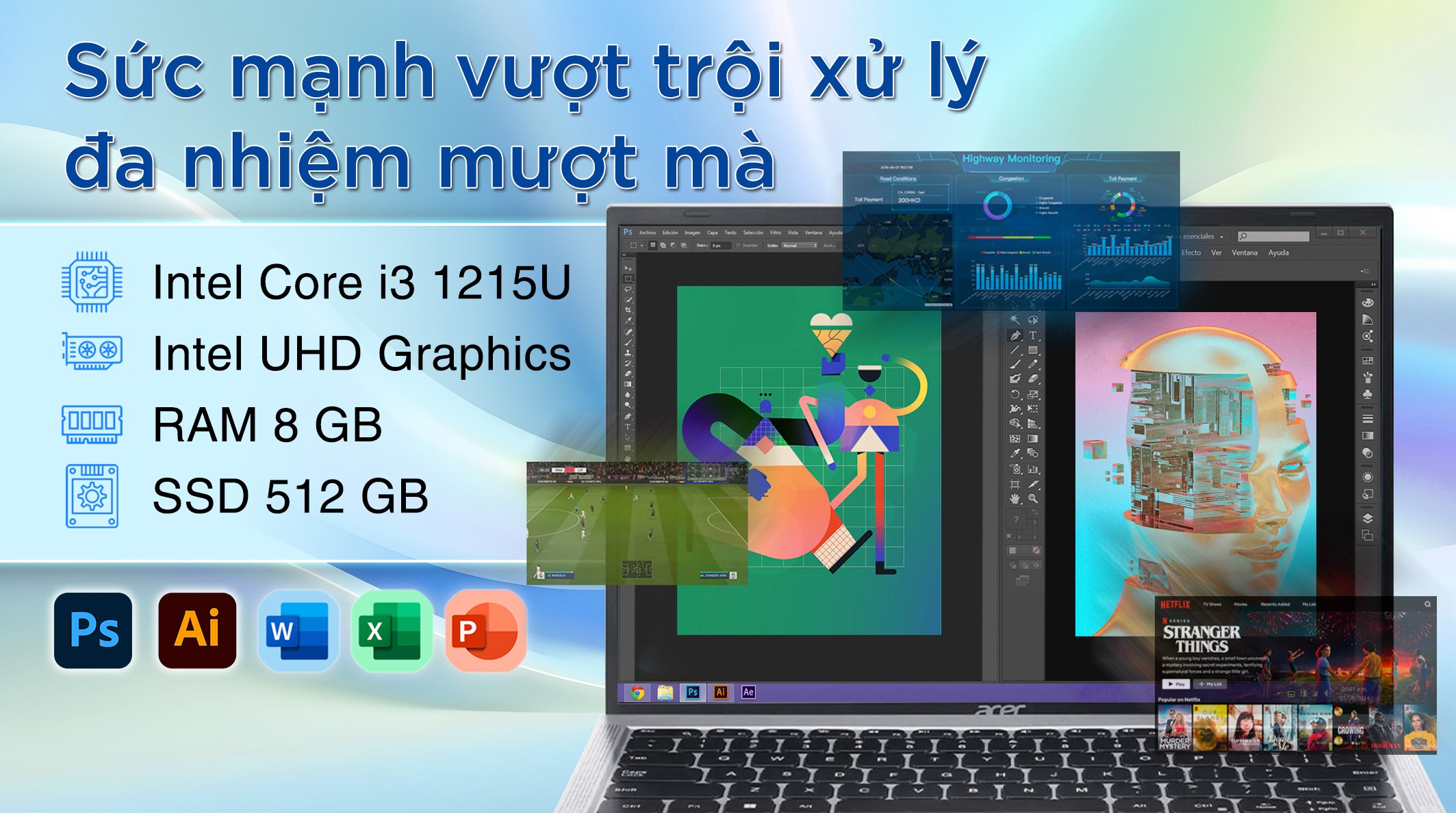 ACER Aspire Lite 14: Core i3 Gen 12/14in FHD+ IPS/New 100%/BH hãng 7th - 4