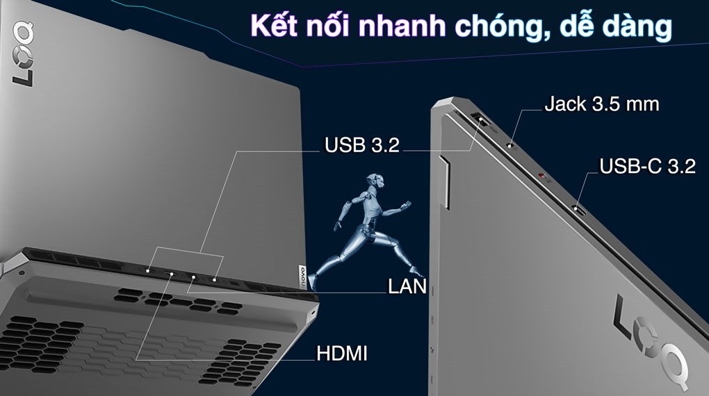 Laptop Lenovo Gaming LOQ 15ARP9 - 83JC0040VN (R7 7435HS, 24GB, 512GB, RTX 4050 6GB, Full HD 144Hz, Win11)