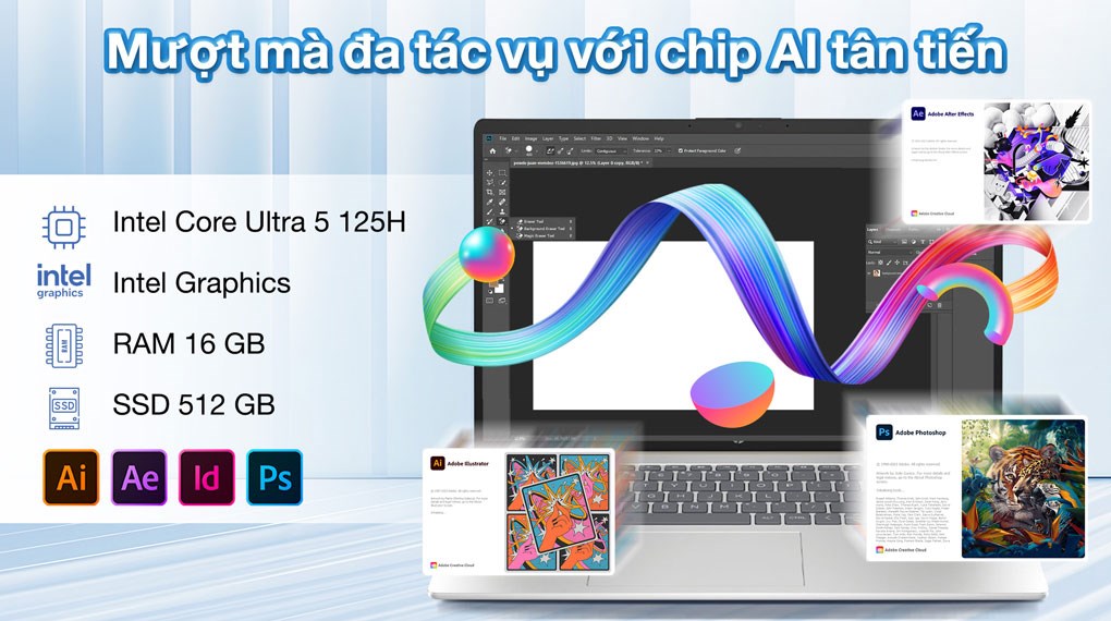 Laptop HP 15 fd1063TU - 9Z2Y1PA (Ultra 5 125H, 16GB, 512GB, Full HD, Win11)