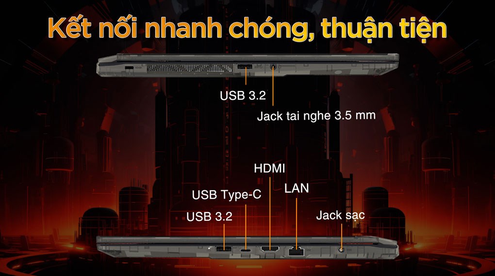 Laptop MSI Gaming Cyborg 15 A13VFK - 876VN (i7 13620H, 16GB, 512GB, RTX 4060 8GB, Full HD 144Hz, Win11)