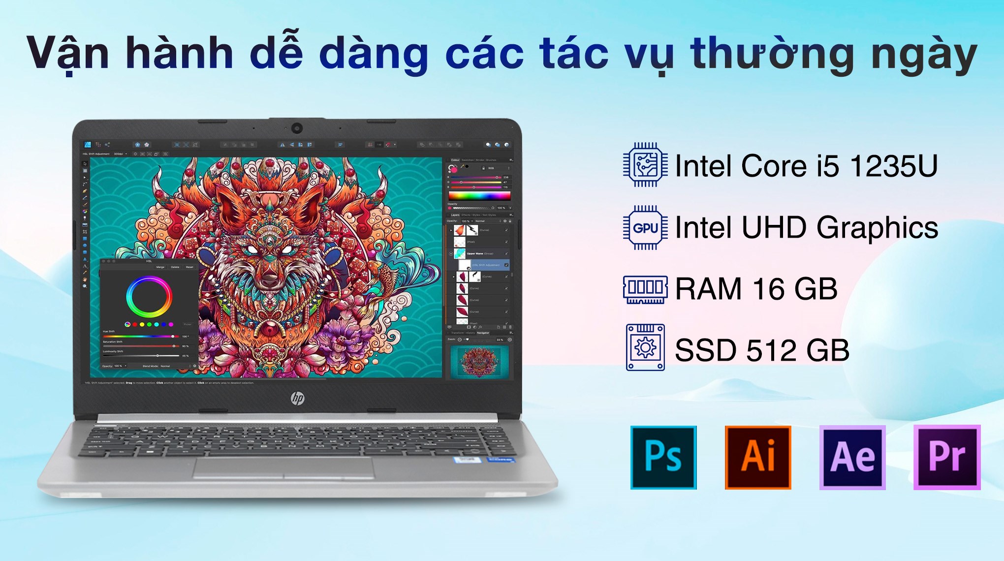 Laptop HP 240 G9 i5 1235U/16GB/512GB/Win11 (9T2G2PT)