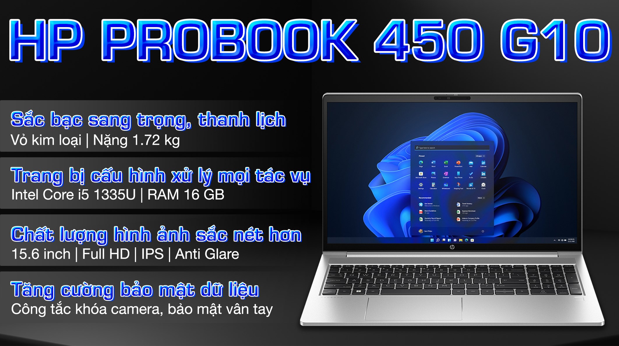 Laptop HP Probook 450 G10 i5 1335U/16GB/512GB/Win11 (9H1N5PT)