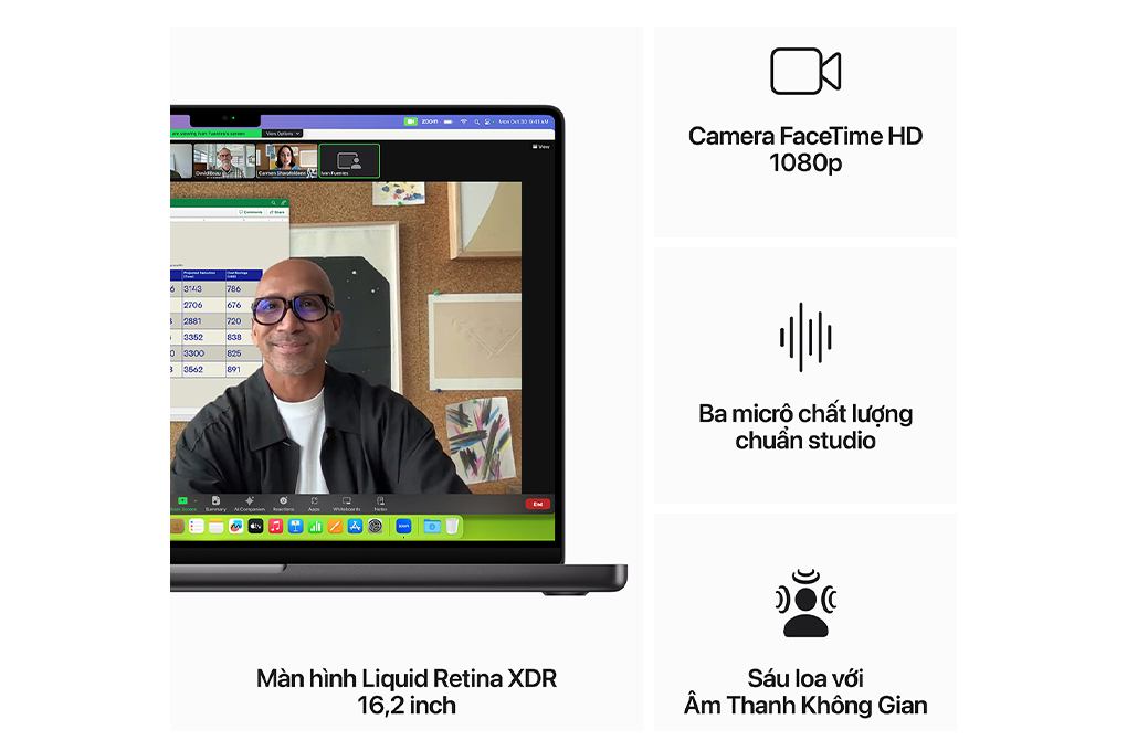 Laptop MacBook Pro 16 inch M3 Max 64GB /2TB 40GPU (Z1CM0003Z) Màu Đen