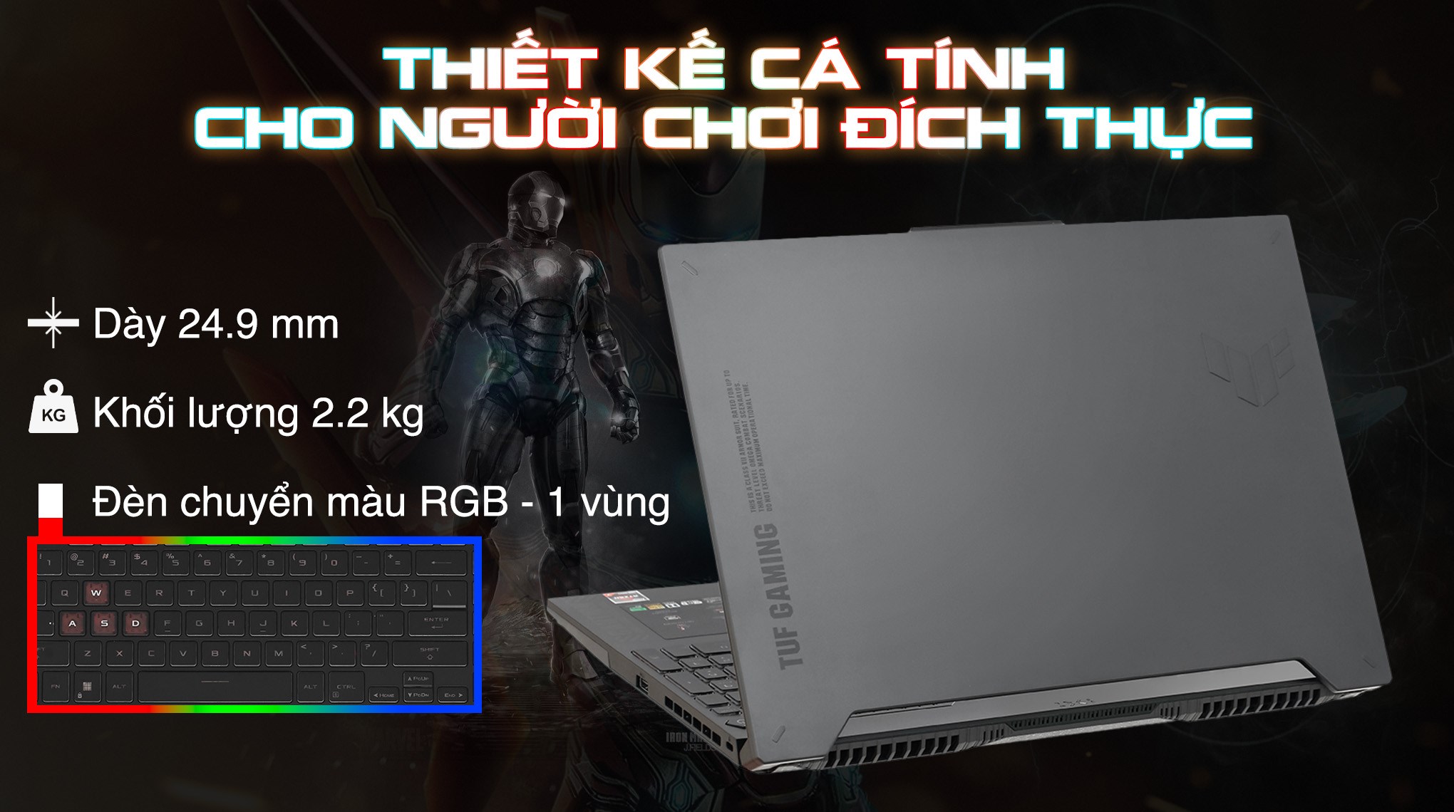 Laptop Asus TUF Gaming A15 FA507NVR - LP007W (R7 7435HS, 16GB, 512GB, RTX 4060 8GB, Full HD 144Hz, Win11)
