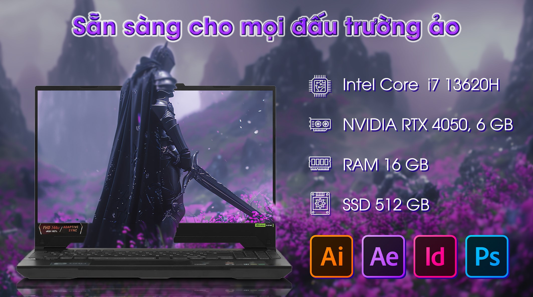 Laptop Asus TUF Gaming F15 FX507VU - LP186W (i7 13620H, 16GB, 512GB, RTX 4050 6GB, Full HD 144Hz, Win11)