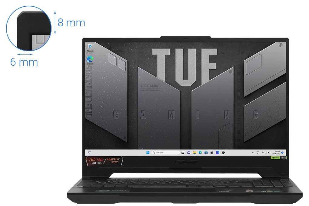 Laptop Asus TUF Gaming F15 FX507VV - LP151W (i7 13620H, 16GB, 512GB, RTX 4060 8GB, Full HD 144Hz, Win11) - 3