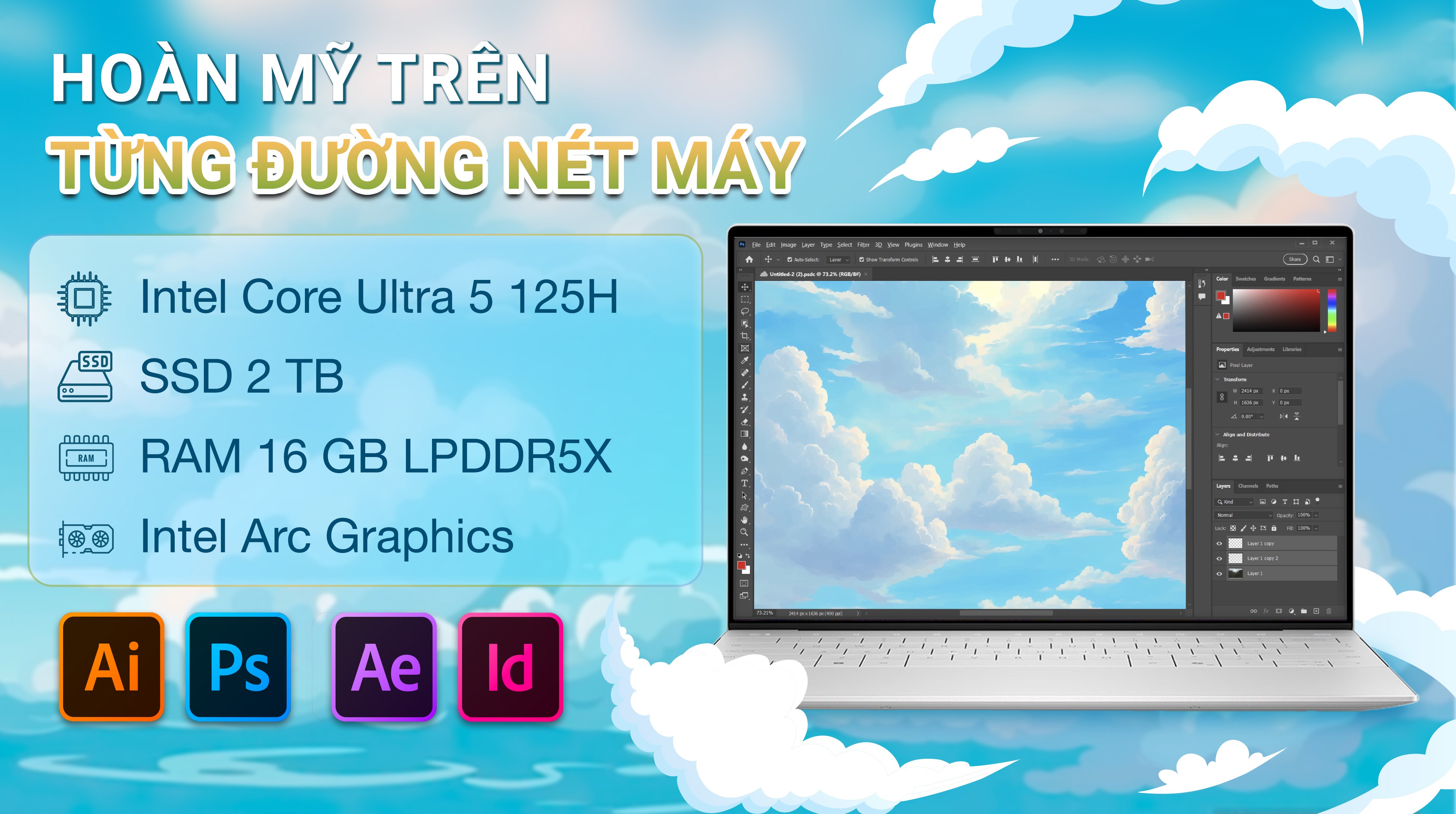 Laptop Dell XPS 13 9340 Ultra 5 125H/16GB/2TB/Touch/OfficeHS/Win11 (XPSU5934W1)