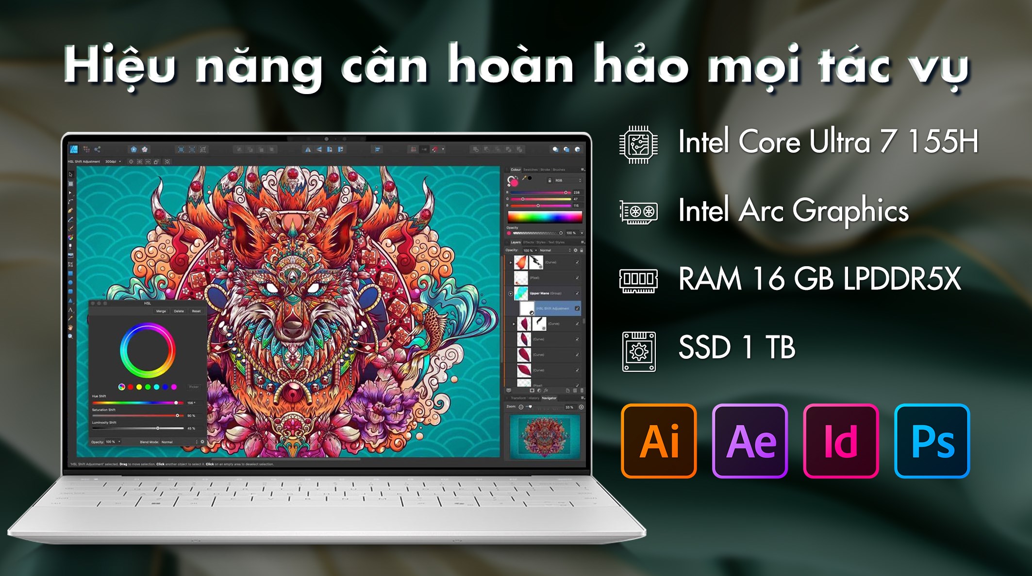 Laptop Dell XPS 13 9340 Ultra 7 155H/16GB/1TB/OfficeHS/Win11 (HXRGT)