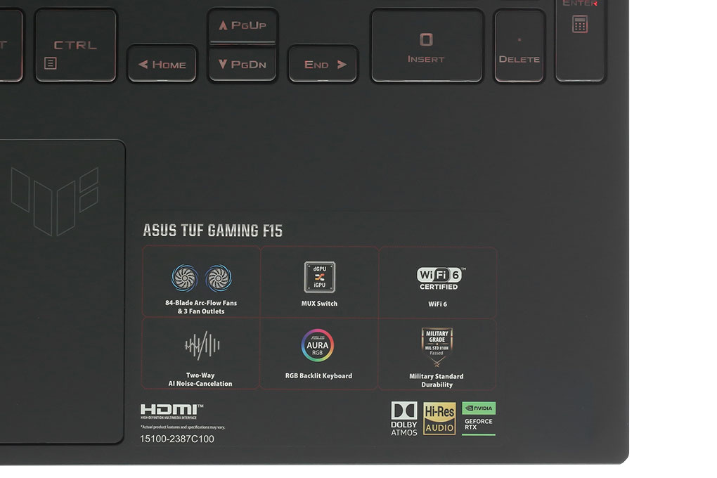 Laptop Asus TUF Gaming F15 FX507ZC4 - HN181W (i7 12700H, 16GB, 512GB, RTX 3050 4GB, Full HD 144Hz, Win11) - 10