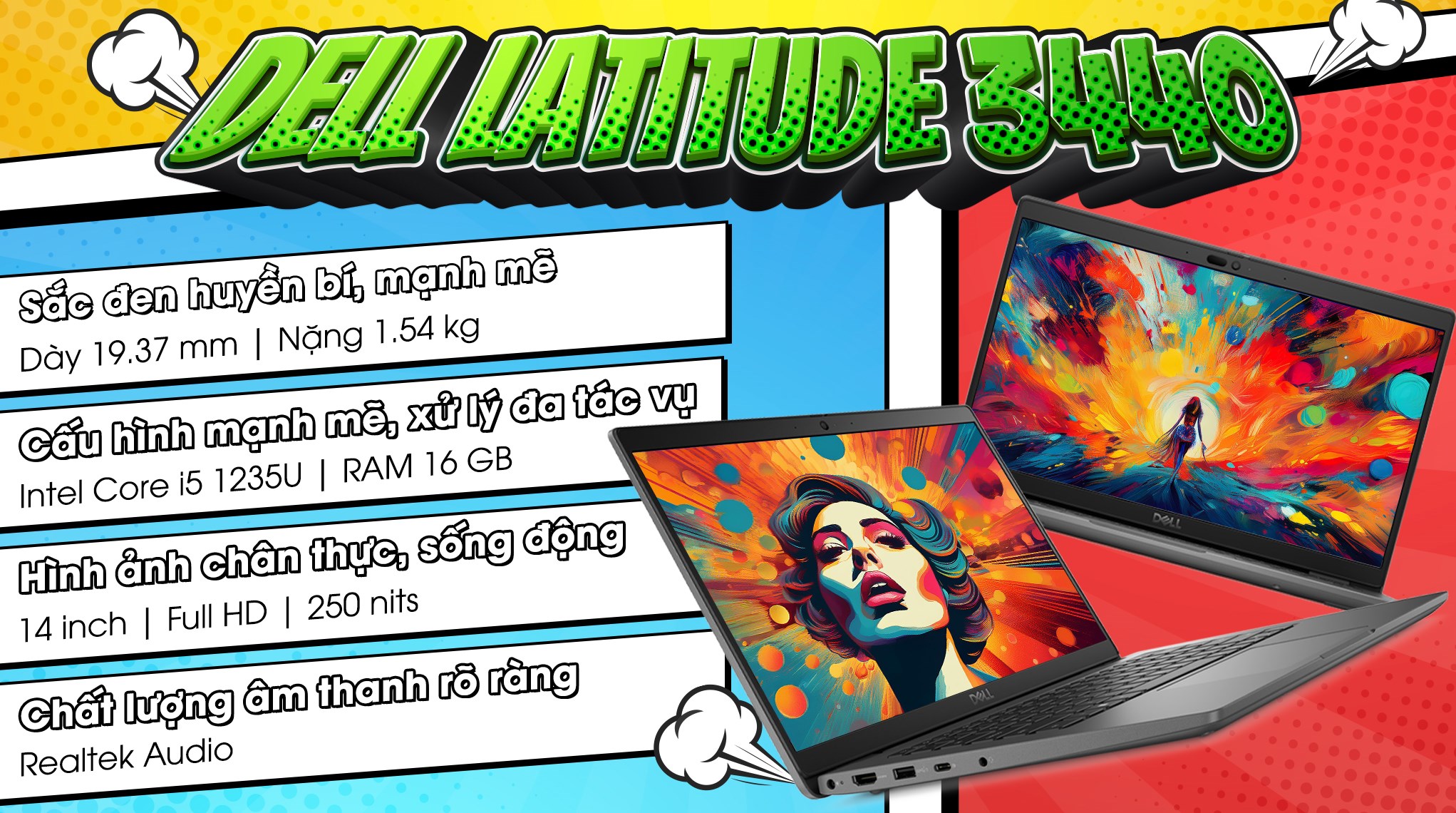 Laptop Dell Latitude 3440 i5 1235U/16GB/512GB/Win11 (L3440-I51235U-16G512G)