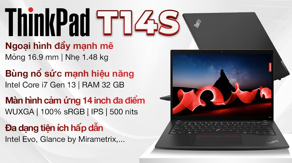 Laptop Lenovo ThinkPad T14s i7 1355U/32GB/512GB/Win11 Pro (21F6007XVN)