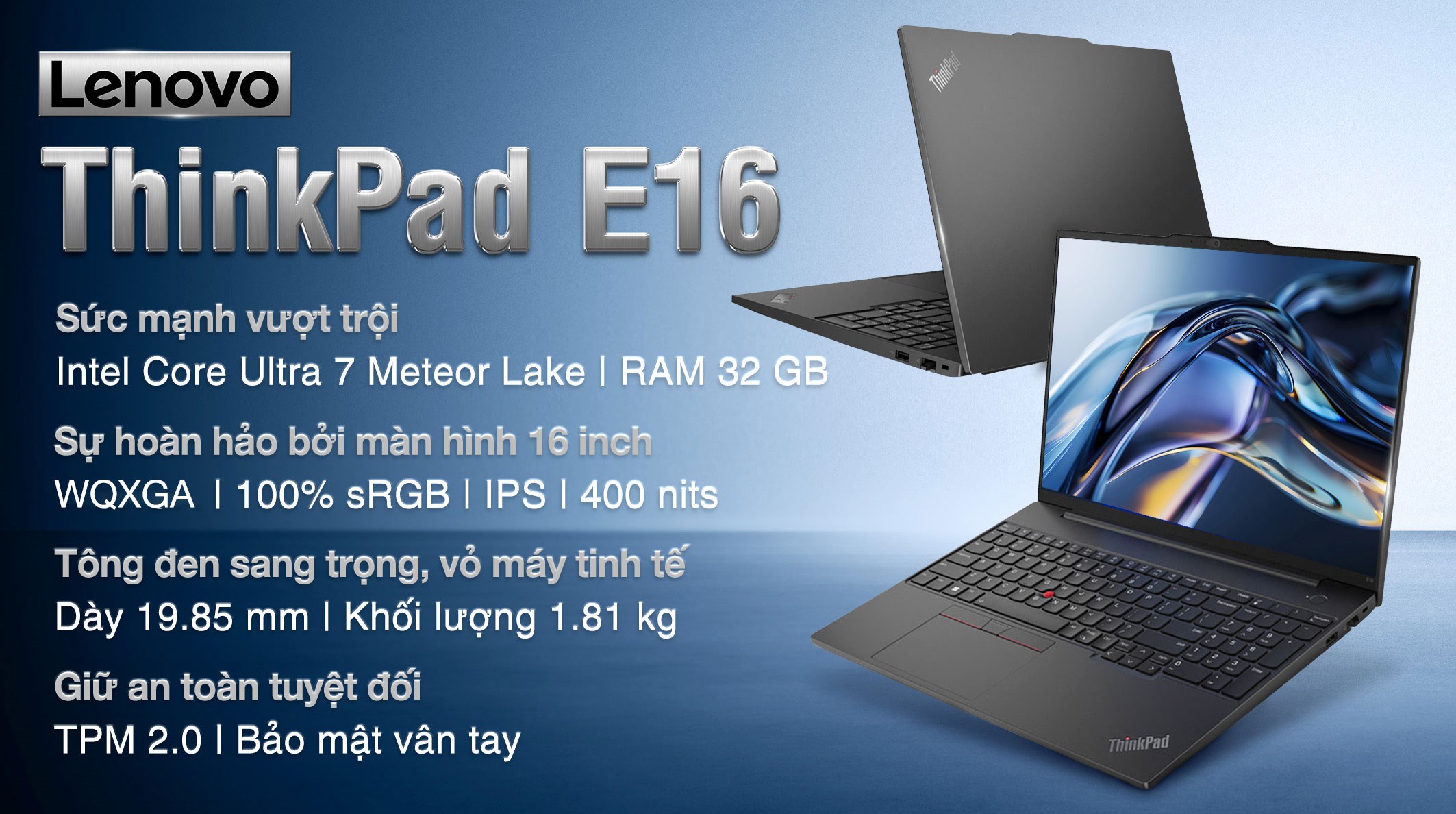 Laptop Lenovo ThinkPad E16 Ultra 7 155H/32GB/1TB/Win11 (21MA004PVN)