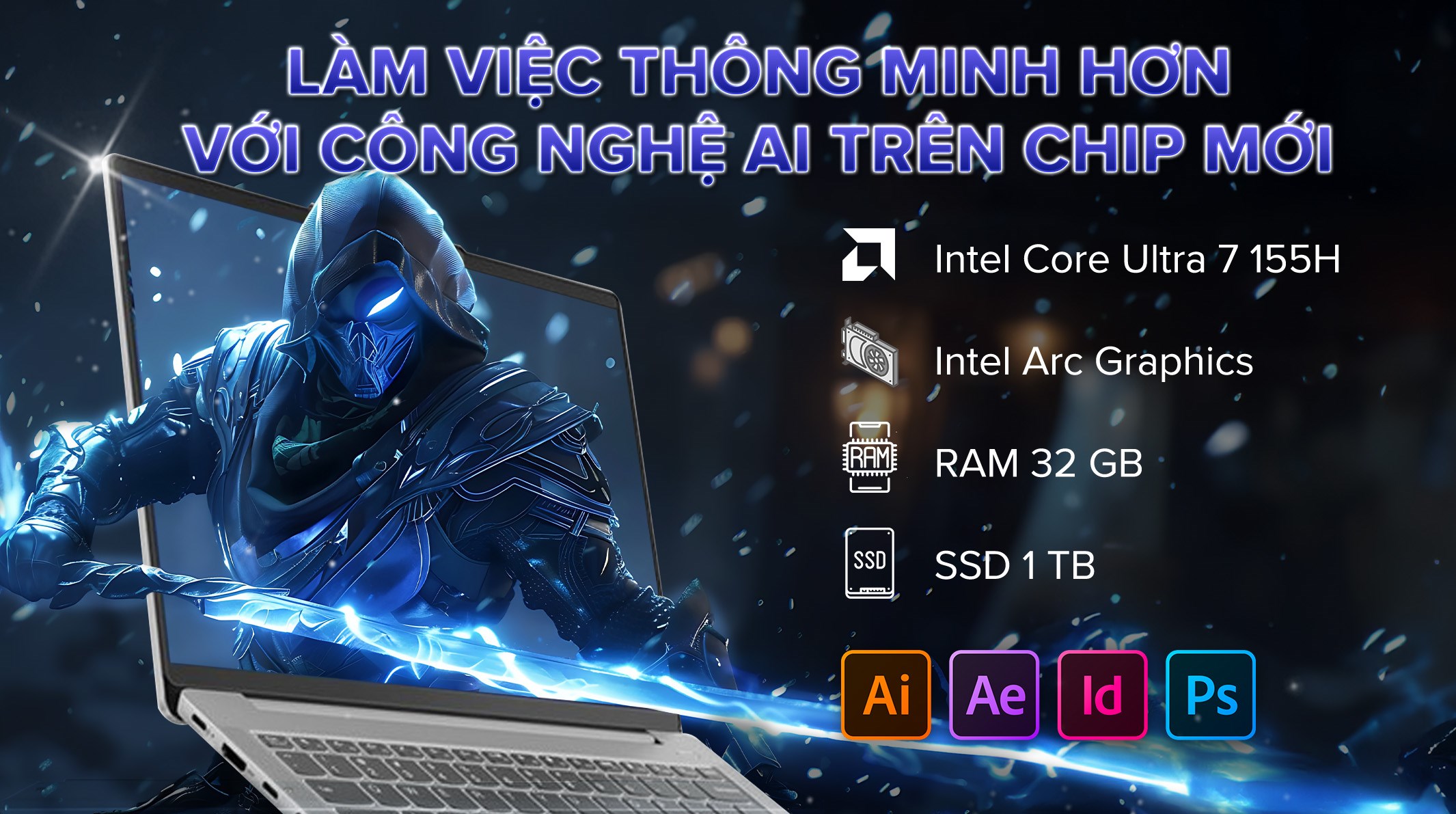 Laptop Lenovo IdeaPad Slim 5 14IMH9 - 83DA0020VN (Ultra 7 155H, 32GB, 1TB, WUXGA OLED, Win11)