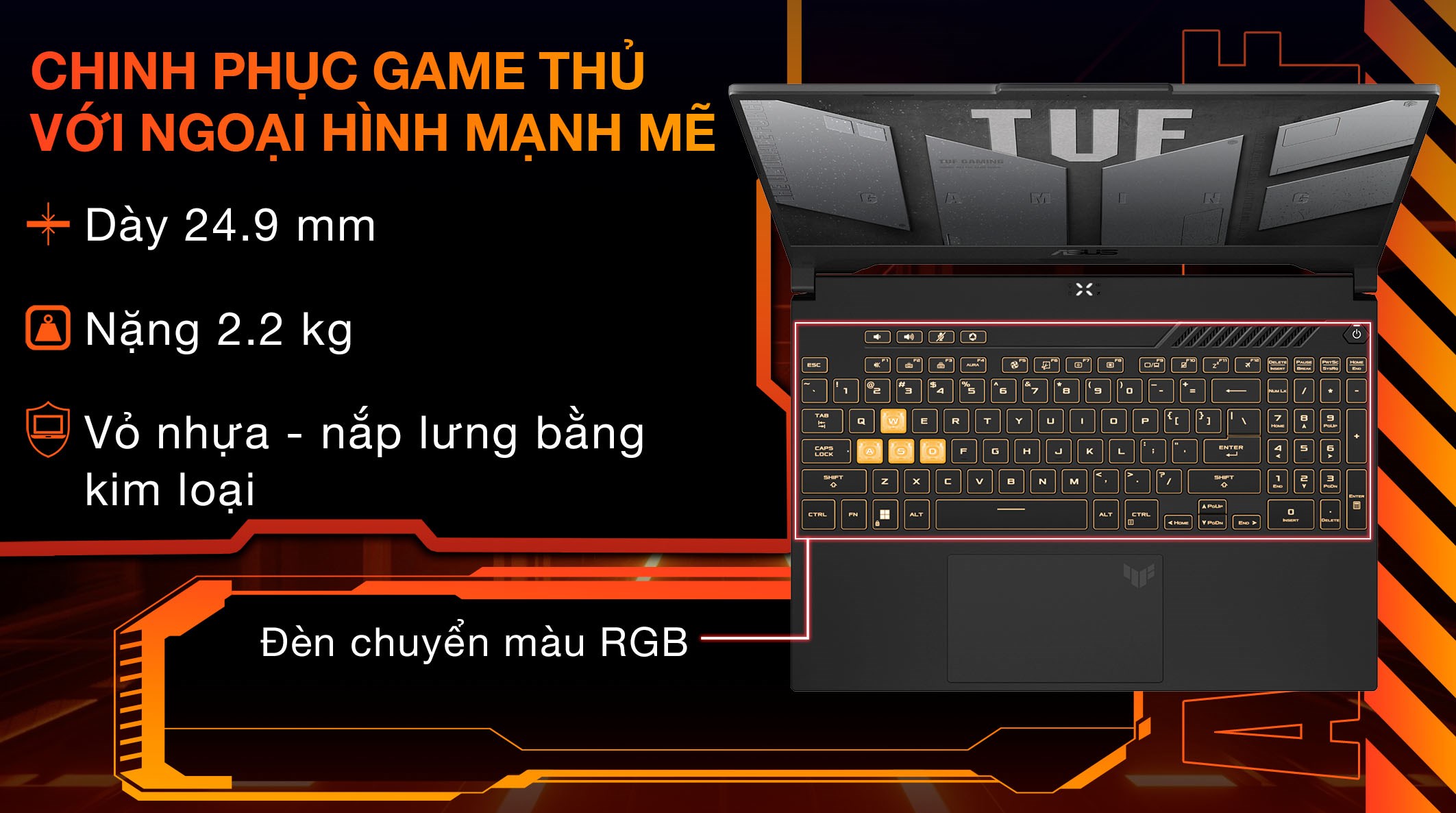 Laptop Asus TUF Gaming F15 FX507ZC4 - HN330W (i5 12500H, 16GB, 512GB, RTX 3050 4GB, Full HD 144Hz, Win11)