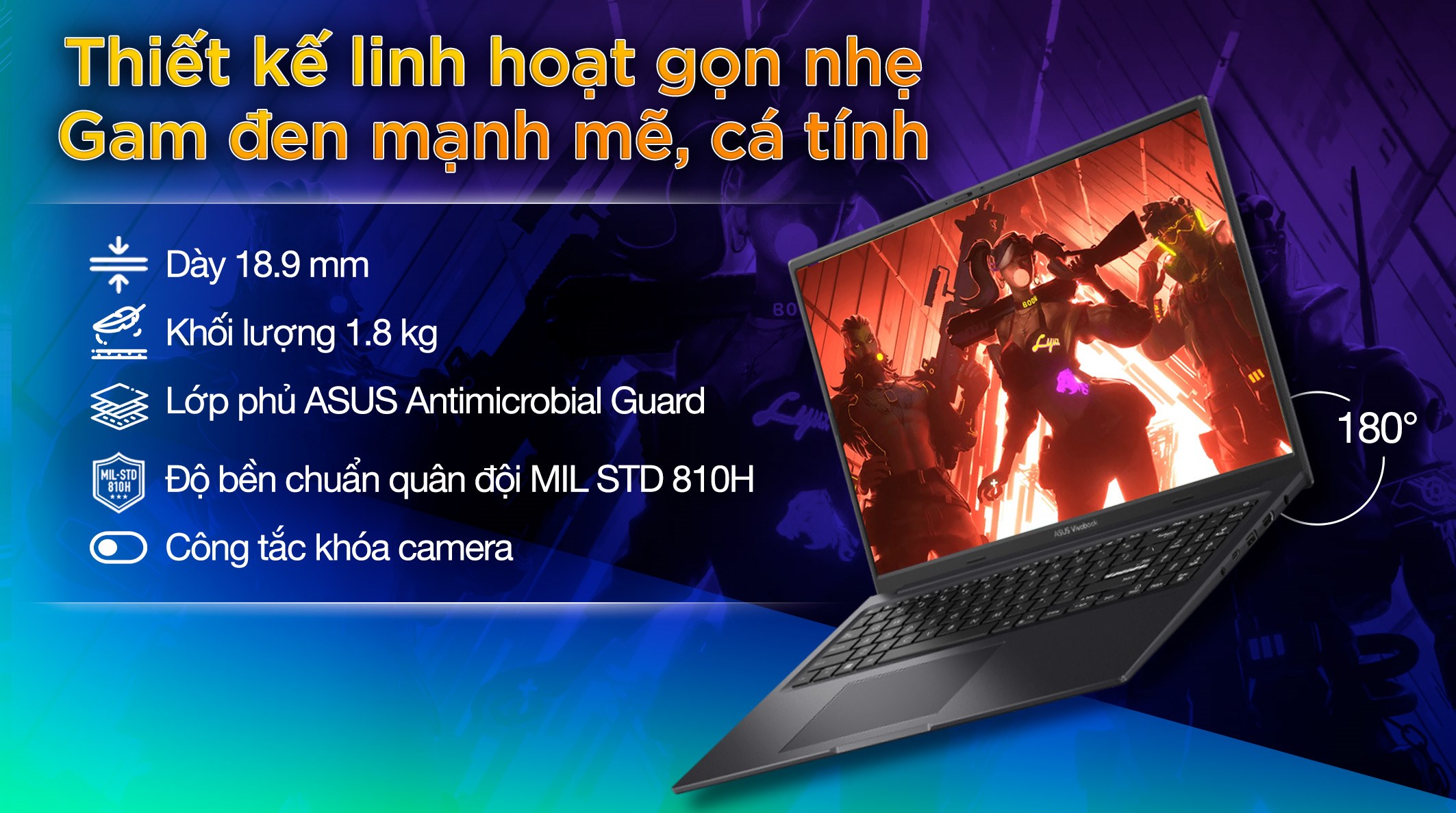 Laptop Asus Gaming Vivobook K3605ZF - RP745W (i5 12500H, 16GB, 512GB, RTX 2050 4GB, WUXGA 144Hz, Win11)