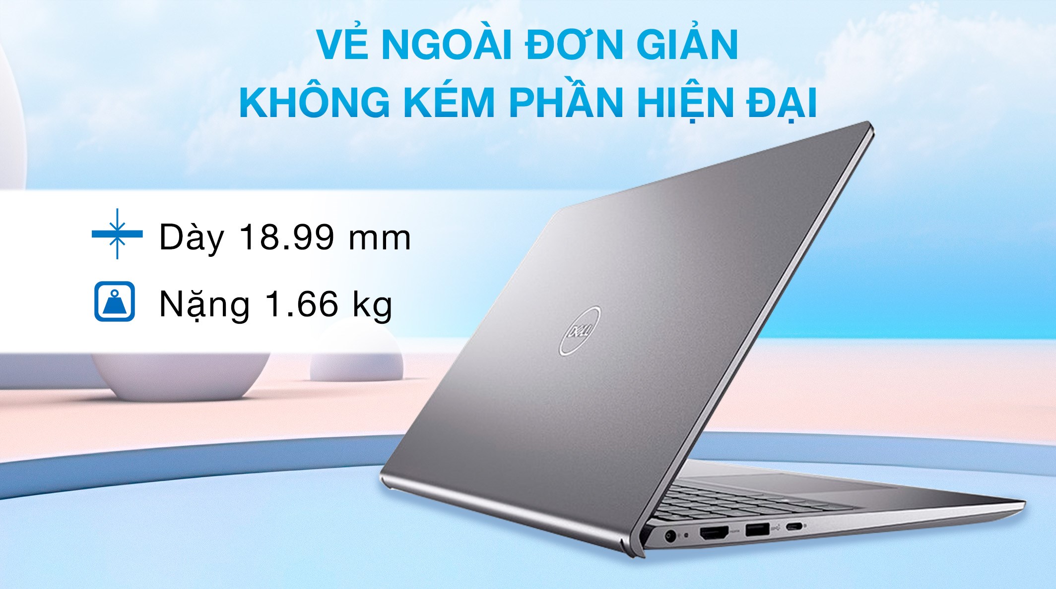 Laptop Dell Vostro 3530 - 80GG93 (i5 1335U, 16GB, 512GB, 15.6"F, 120Hz, OfficeHS, Win11)