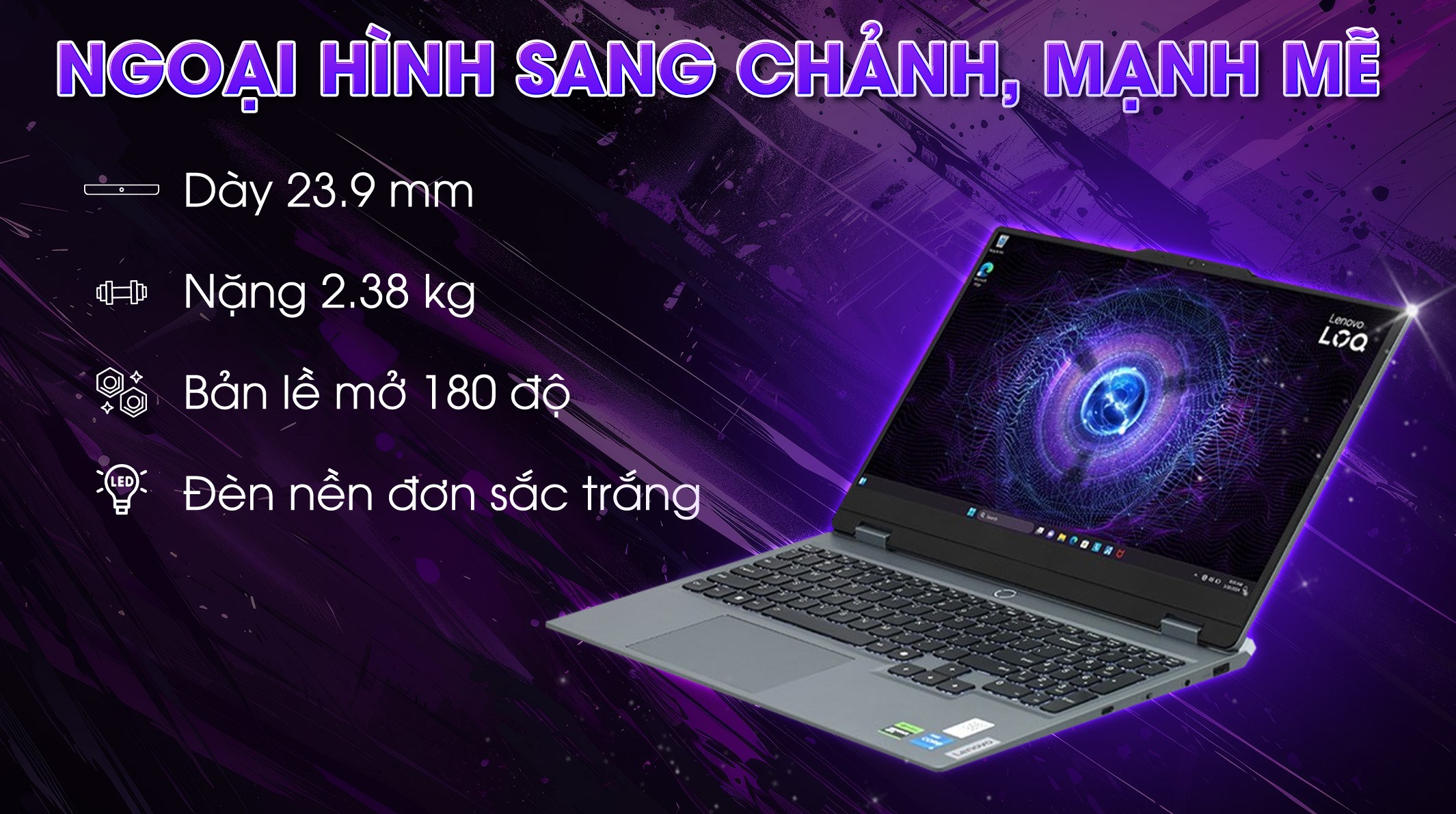 Laptop Lenovo Gaming LOQ 15IAX9 - 83GS00DBVN (i5 12450HX, 24GB, 512GB, RTX 2050 4GB, Full HD 144Hz, Win11)