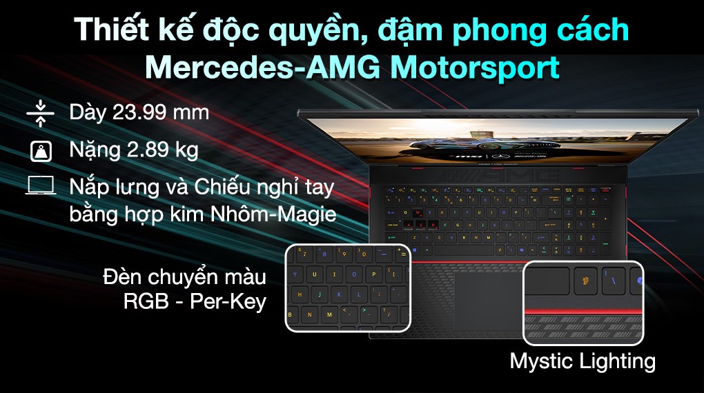 Laptop MSI Gaming Stealth 18 Mercedes AMG A1VHG Ultra 9 185H/64GB/2TB/12GB RTX4080/Win11 (080VN)