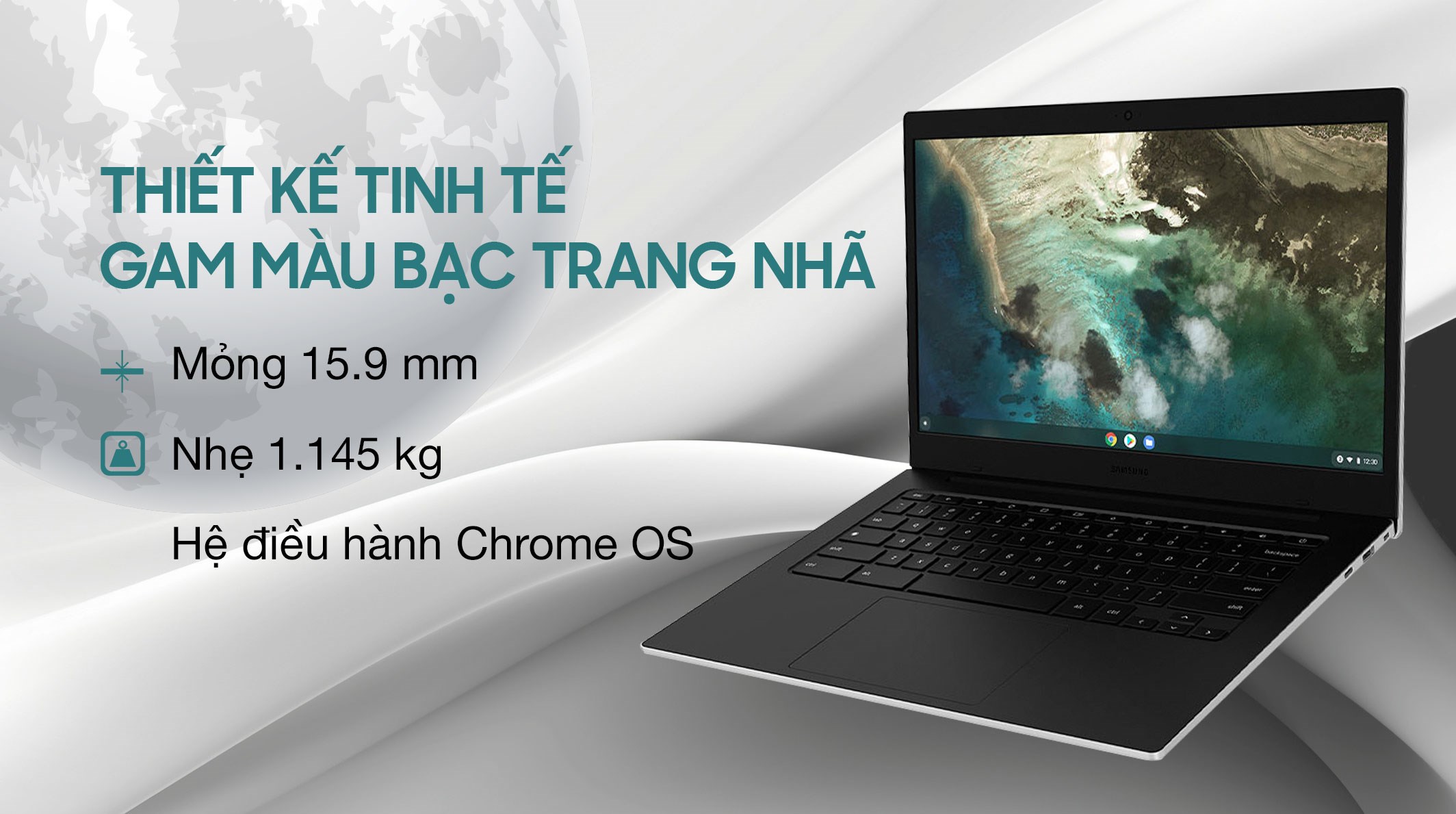 Laptop Samsung XE340XDA-KA1VN (N4500, 4GB, 32GB, HD, ChromeOS)