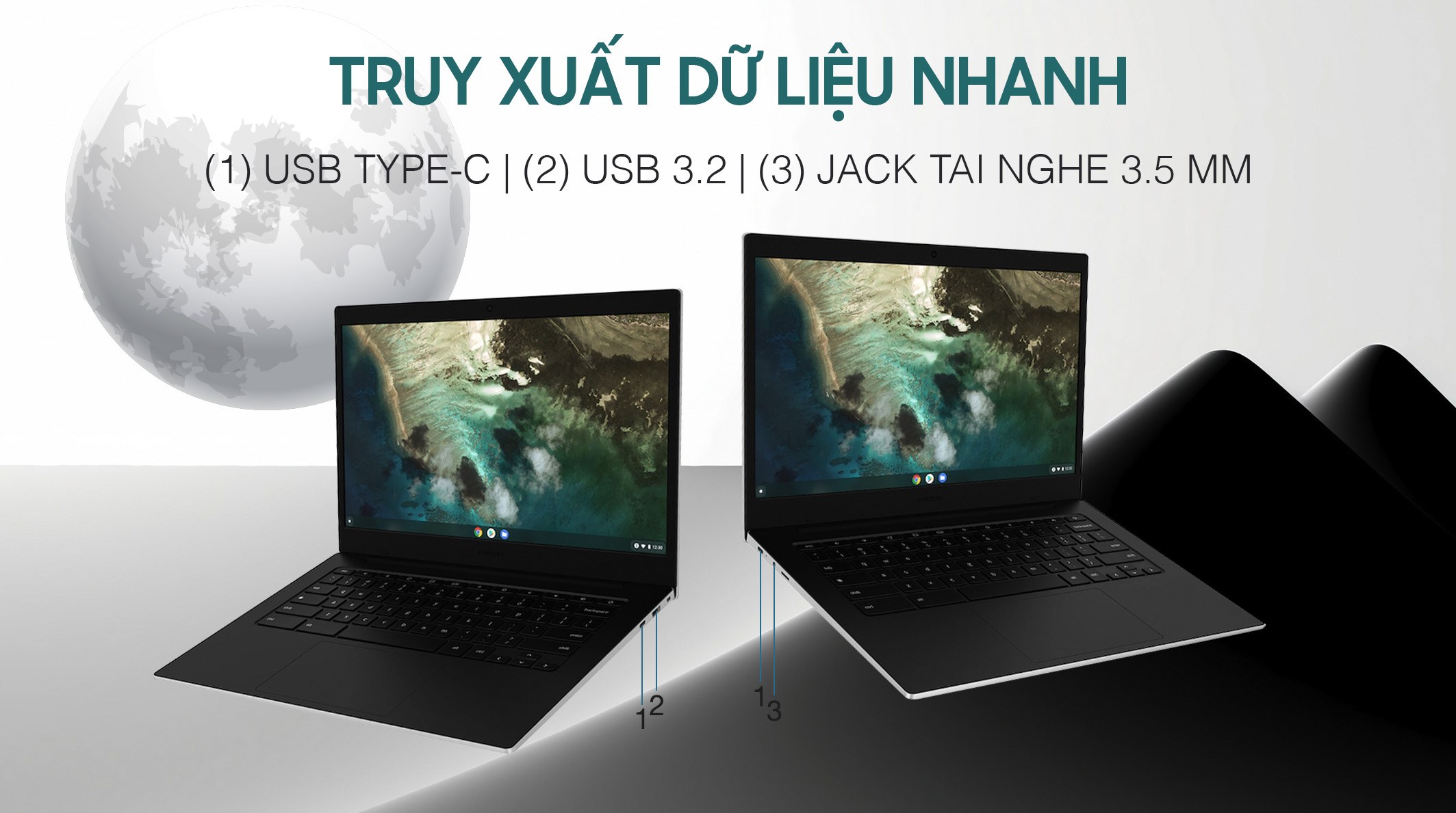 Laptop Samsung XE340XDA-KA1VN (N4500, 4GB, 32GB, HD, ChromeOS)