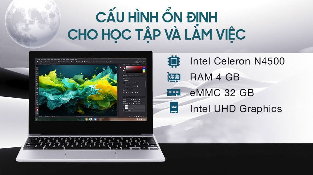 Laptop Samsung XE310XDA-KA1VN (N4500, 4GB, 32GB, HD, ChromeOS)