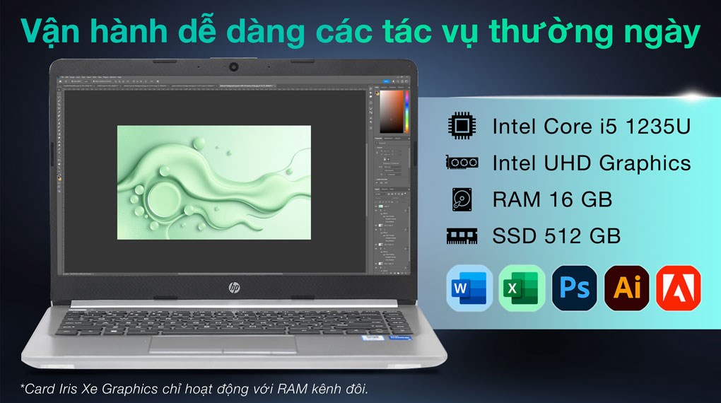 Laptop HP 240 G9 - AG2J7AT (i5 1235U, 16GB, 512GB, Full HD, Win11)