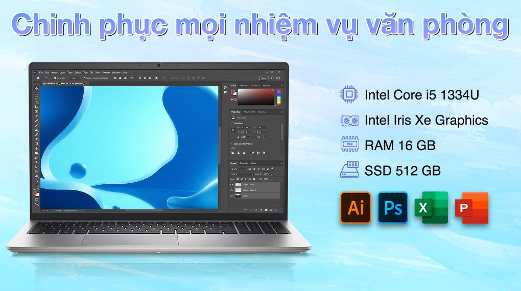 Laptop Dell Inspiron 15 3530 - 71043885 (i5 1334U, 16GB, 512GB, Full HD 120Hz, OfficeHS, KYHD, Win11)