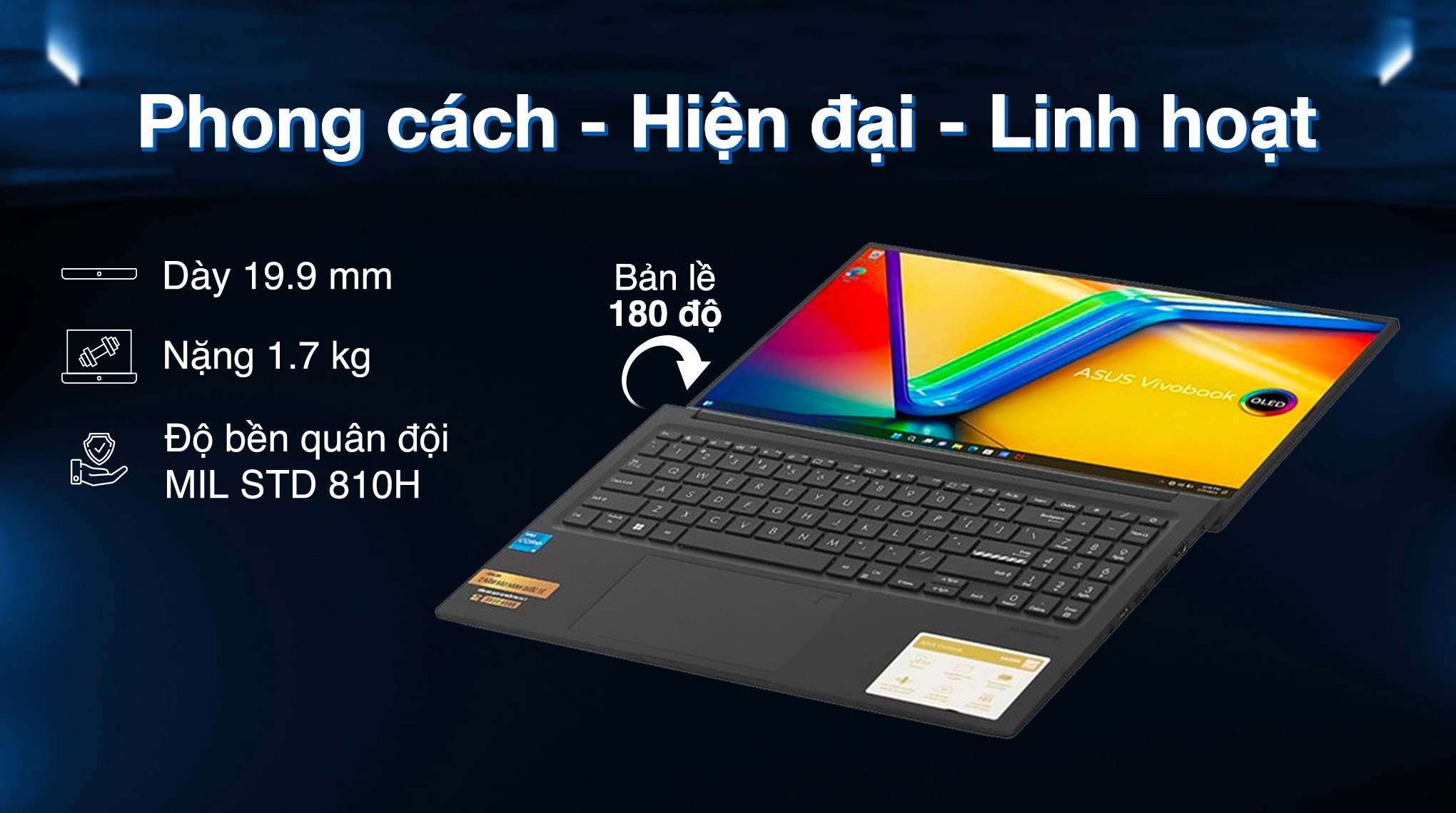 Laptop Asus Vivobook 15 OLED A1505VA - MA467W (i5 13500H, 16GB, 512GB, 2.8K OLED 120Hz, Win11)