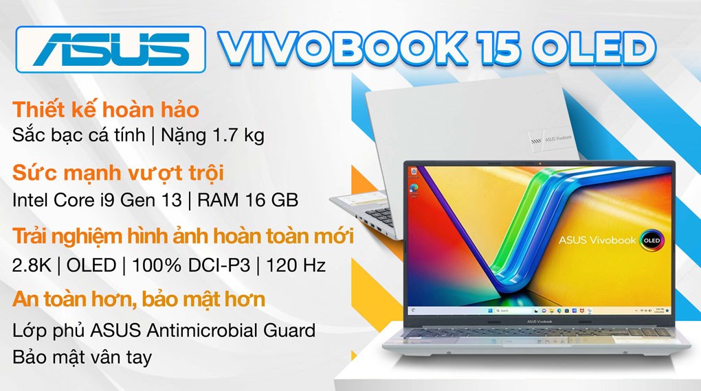 Laptop Asus Vivobook 15 OLED A1505VA i9 13900H/16GB/512GB/120Hz/OfficeHS/Win11 (MA586WS)