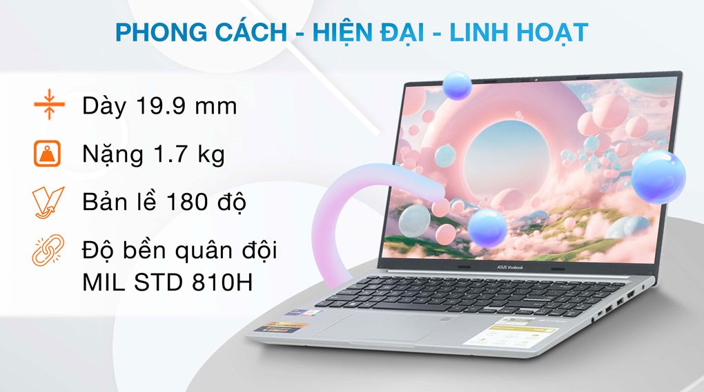 Laptop Asus Vivobook 15 OLED A1505VA - MA586WS (i9 13900H, 16GB, 512GB, 2.8K OLED 120Hz, OfficeHS, Win11)