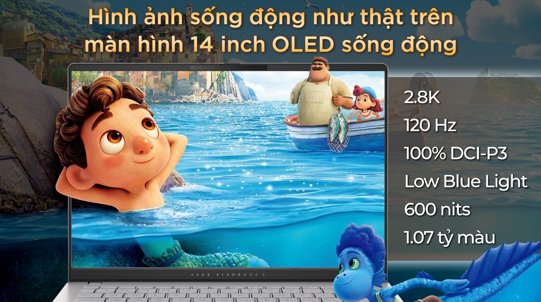 Laptop Asus Vivobook S 14 OLED M5406WA R9 AI HX 370/32GB/1TB/120Hz/Office365/Win11 (PP071WS)