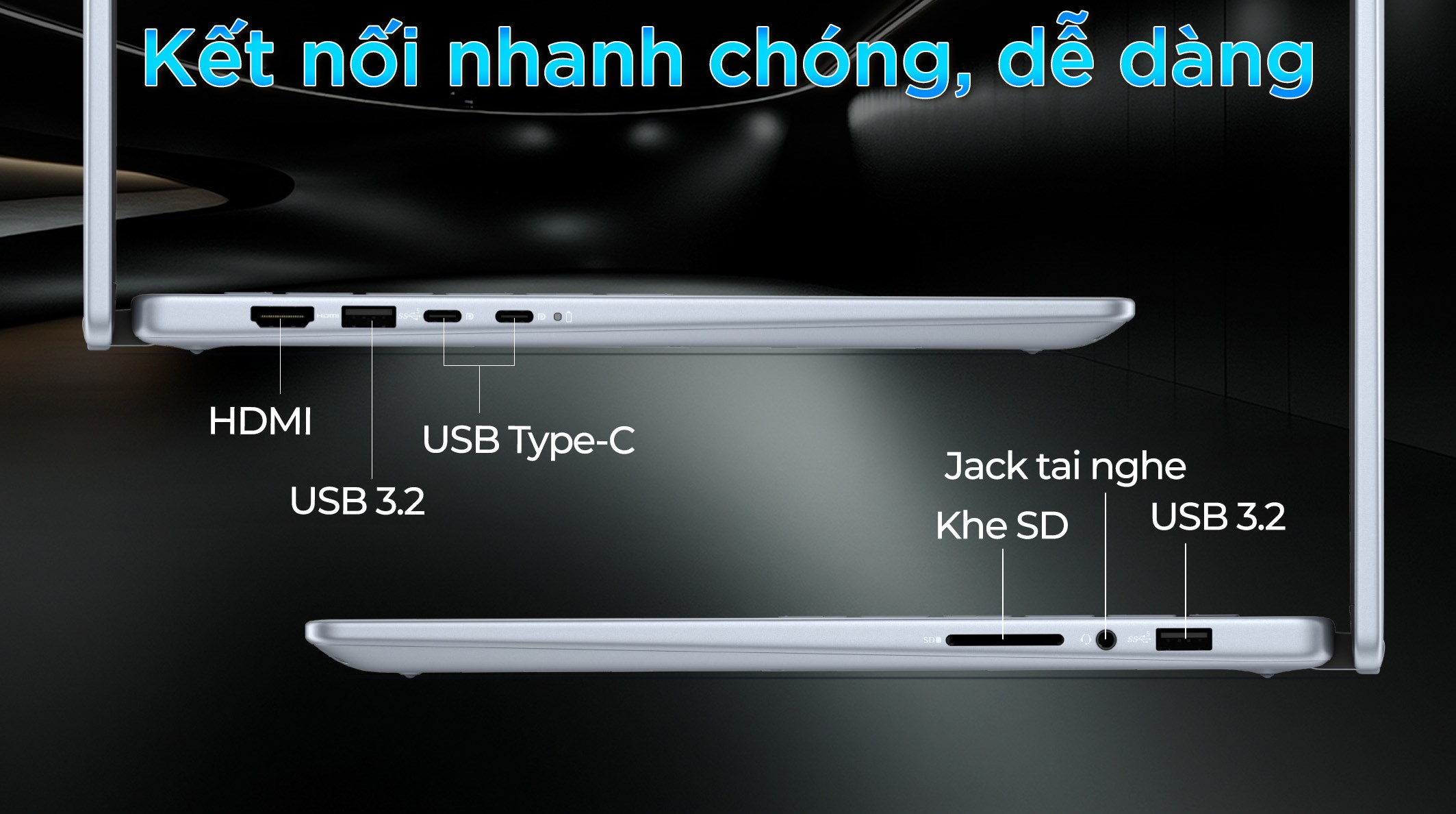 Laptop Dell Inspiron 7440 Core 5 120U (N4I5006W1) - Cổng kết nối