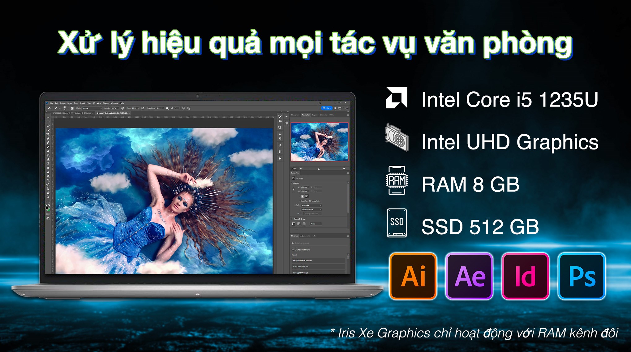 Laptop Dell Inspiron 15 3520 - N3520-i5U085W11SLU (i5 1235U, 8GB, 512GB, Full HD 120Hz, OfficeHS, Win11)