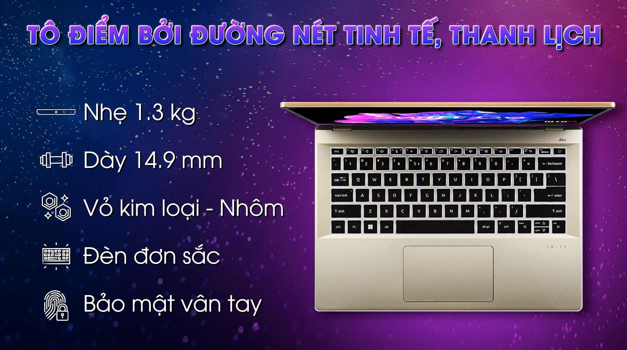 Laptop Acer Swift Go SFG14 71 74CP i7 13700H (NX.KPZSV.004