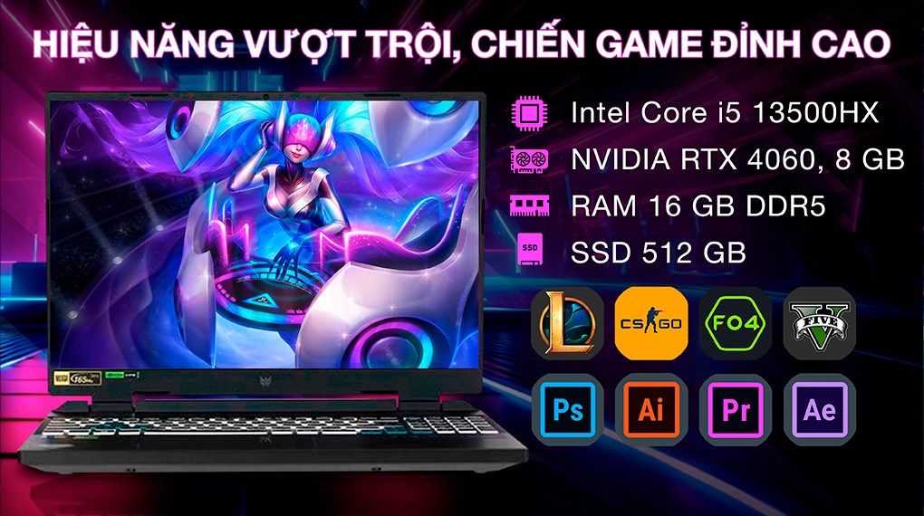 Laptop Acer Predator Helios Neo PHN16 71 53M7 i5 13500HX (NH.QLUSV.005) - Cấu hình, hiệu năng