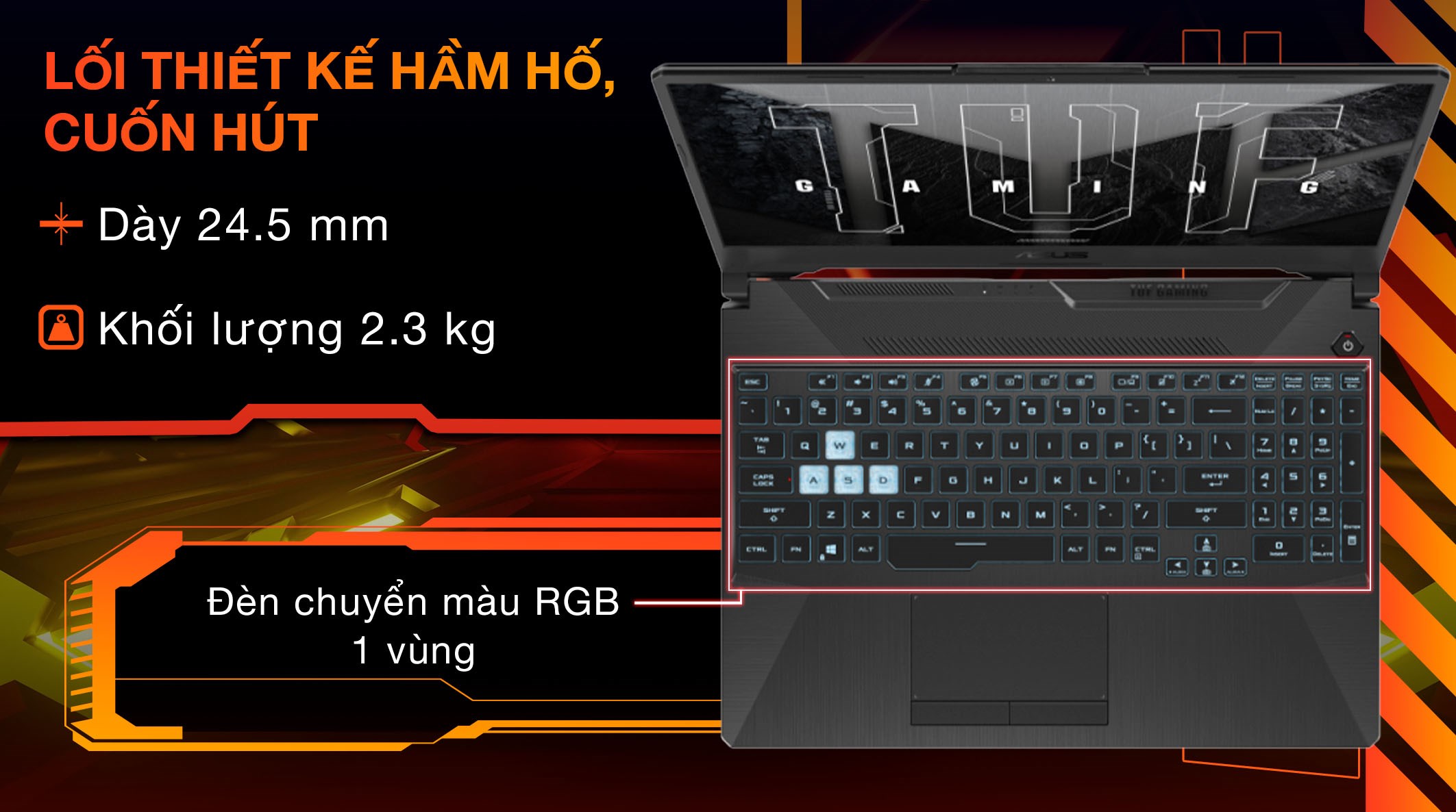 Laptop Asus TUF Gaming A15 FA506NCR - HN097W (R7 7435HS, 16GB, 512GB, RTX 3050 4GB, Full HD 144Hz, Win11)