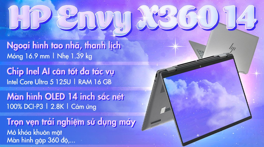 Laptop HP Envy x360 14 fc0162TU Ultra 5 125U/16GB/512GB/Touch/Pen/OfficeHS/Win11 (AY8X1PA)