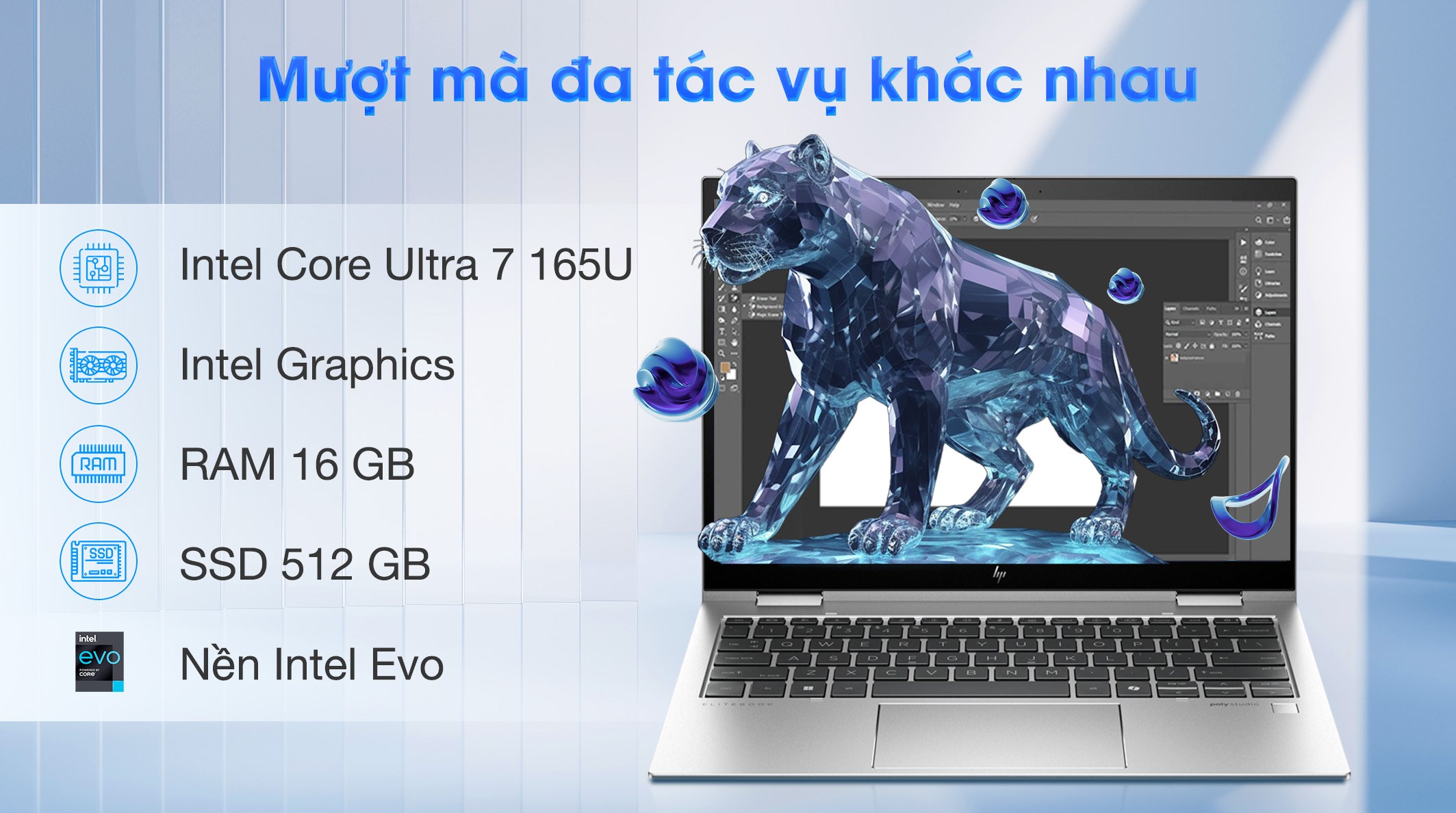 Laptop HP Elitebook X360 830 G11 - A7RC0PT (Ultra 7 165U, 16GB, 512GB, WUXGA, Cảm ứng, Win11 Pro)